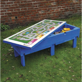 MARMAX RECYCLED PLASTIC PRODUCTS, Low Level Activity Sandpit, Blue, Each