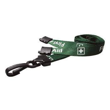 LANYARDS, First Aid, Green, Pack of 25