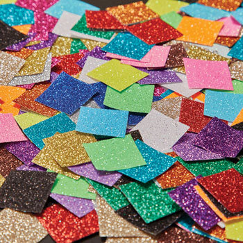 GLITTER MOSAICS, Glitter Paper Squares, Jumbo 25mm, Pack of 2000