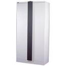 STEEL STORAGE UNITS, EXECUTIVE STORAGE CUPBOARDS, With Security Bar, 1020mm height, White, Silverline