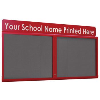 WEATHERSHIELD WALLMOUNTED CONTOUR OUTDOOR SIGNAGE, Headline Showcase, Single Door, 1005 x 1281mm height (12xA4), Red