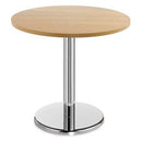TABLES, CHROME PEDESTAL BASE, Circular, 800mm diameter x 725mm height, White