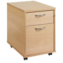 DRAWER UNITS, Mobile Under Desk, 2 Drawer, Beech