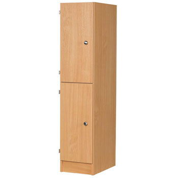 WOODEN LOCKERS, TWO DOOR, With Pull Hole, White