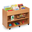 BOOK STORAGE, 6 BAY DOUBLE SIDED MOBILE KINDERBOX, Beech, Smartbuy