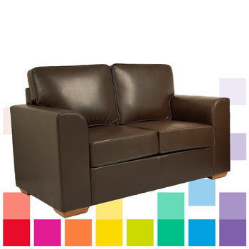 2 SEATER SOFA, Faux Leather, Brown