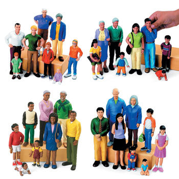 BLOCK PEOPLE, Ethnic Families, African People, Set of 8