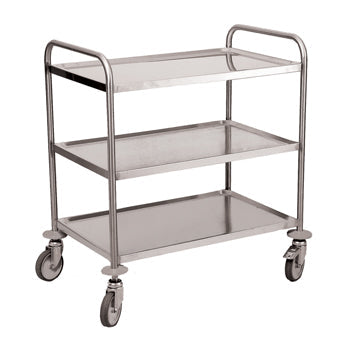 TROLLEY, CLEARING, Round Tubular, 860 x 535 x 930mm (lxwxh), Three Tier, Each