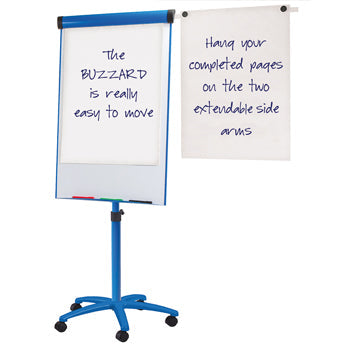 BUZZARD MAGNETIC MOBILE FLIPCHART EASEL, Blue, A1, Pack of 3