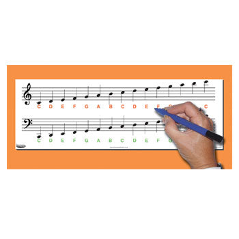 MUSIC NOTE CHART, Music Ruled, Pack of 10