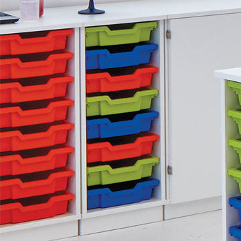 PREMIUM TRAY STORAGE, 1 COLUMN 8 SHALLOW TRAY UNIT, Grey