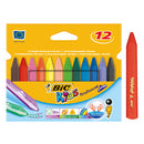 CRAYONS, PLASTIC, BiC Kids Plastidecor, Age 21/2+, Pack of 12