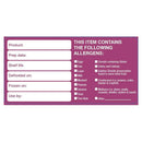 ALLERGEN SIGNAGE & LABELLING, Allergen Checklist Labels, Roll of 500 labels