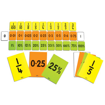 FRACTION CARD SET, Pupil Size, Set of 30 packs