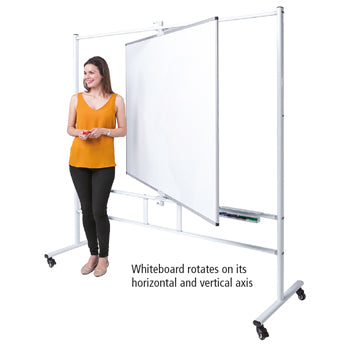 WriteAngle(R) REVOLVING WHITEBOARDS, Magnetic Coated Steel Surface, 1200 x 1200mm, Square