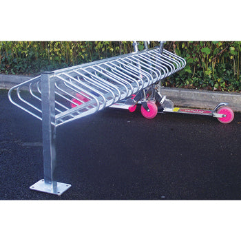 SCHOOL SCOOTER RACKS, Double-sided, Floor Mounted, Extension Rack, 20 scooter 1.5m width, Each