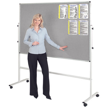 FADE RESISTANT MOBILE NOTICEBOARD, 900 x 1200mm, Grey