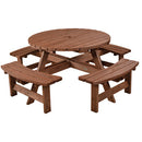 LEISURE BENCH OUTDOOR FURNITURE PICNIC TABLES, York Round, 1800mm dia., Each