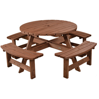 LEISURE BENCH OUTDOOR FURNITURE PICNIC TABLES, York Round, 1800mm dia., Each