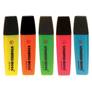 HIGHLIGHTERS, STABILO BOSS, ORIGINAL, Single Colour Packs, Orange, Pack of 10
