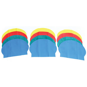 SWIMMING CAPS, Deluxe Latex, Assorted, Pack of 12