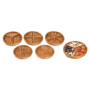 WICKER SORTING BASKETS, Set of 5