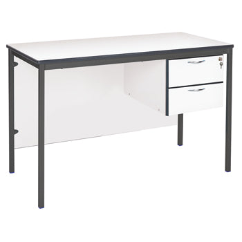 TEACHERS DESK, FULLY WELDED, 3 Drawer, Grey Speckle