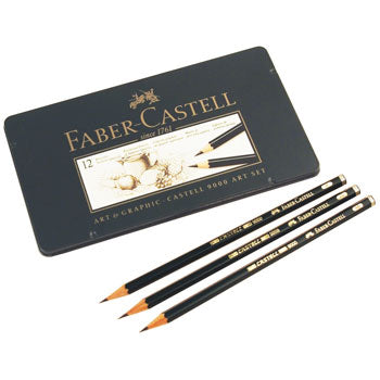 PENCILS, SKETCHING, Faber-Castell 9000 Art Set, 8B to 2H, Pack of 12