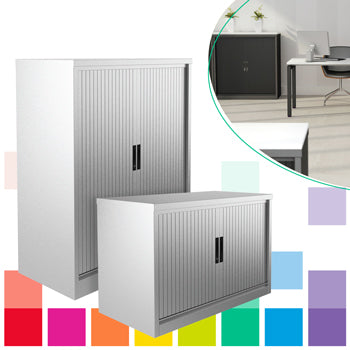 SIDE OPENING TAMBOUR CUPBOARDS, 2000mm height, Blue, Smartbuy