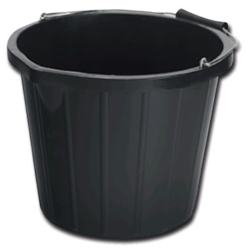 BUCKET, PLASTIC, WITHOUT LID, Heavyweight, Metal Handle, 14 Litre, Each