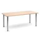CONFERENCE TABLES, ROUND TUBE LEGS, Rectangular, 1600 x 800mm depth, Maple