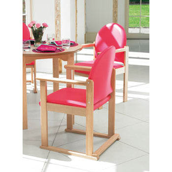 MEDIUM BACK DINING CHAIRS, With Skids, Cadet Voyage Vinyl, Hyacinth