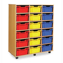 MOBILE DEEP TRAY UNIT, MOBILE TRAY UNITS, DEEP TRAY UNITS, 18 Deep Tray Unit, Maple