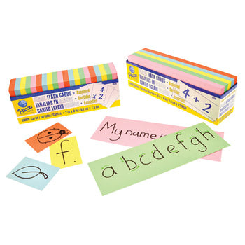 FLASH CARDS, Assorted Colours, Large, 76 x 228mm, Pack of 250