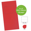 EXERCISE BOOKS, MANILLA COVERS, 8 x 4'' (203 x 102mm), 60 pages - Notebook, Red, 8mm ruled, Pack of 25