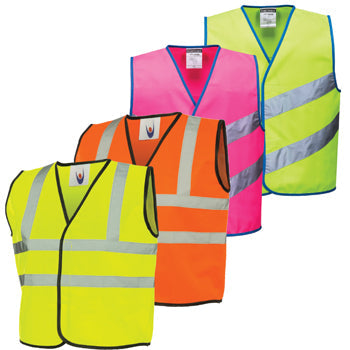 CHILDREN'S HI VIS WAISTCOATS, Pink, Age 4-6, Each