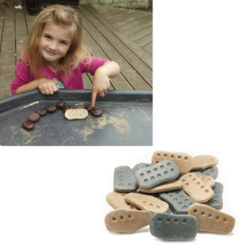 TACTILE COUNTING STONES, Age 3+, Set of 20