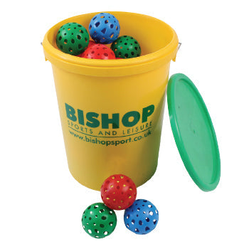 AIRFLOW PERFORATED PLASTIC BALLS, Bucket, 87mm diameter, Bucket of 32