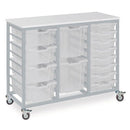 METAL FRAME TRAY UNITS, MOBILE TRAY UNITS, 3 Column, For 24 Trays, Grey