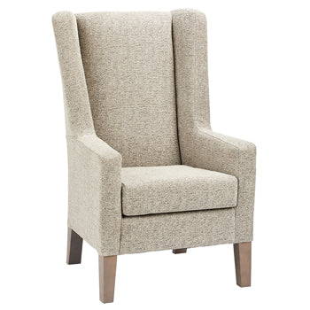 HIGH BACK WING CHAIR, Vinyl, Mulberry