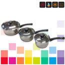 Smartbuy, SAUCEPAN SET, STAINLESS STEEL, Heat Resistant Handles, Set of 3 pieces