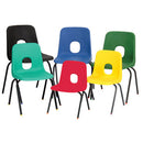 SERIES E 4 LEG CHAIR, NON-FIRE RETARDANT SHELL, Sizemark 4 - 380mm Seat height, Acid Green