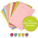 EXERCISE BOOKS, MANILLA COVERS, A4+ (315 x 230mm), 48 pages - 75gsm white paper, Blue, Alternate pages 12mm ruled/plain, Pack of 25