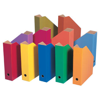 CORRUGATED FILING (Packed flat), Library Boxes, Foolscap, Assorted Curriculum Colours, Pack of 11