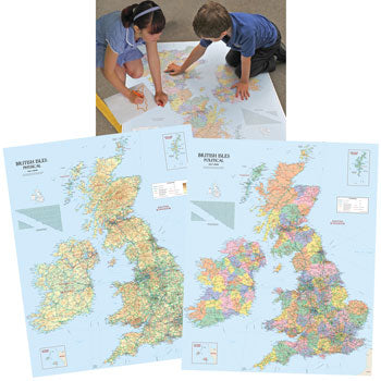 MAPS, REVERSIBLE, BRITISH ISLES, Vinyl, 840 x 1180mm, Each