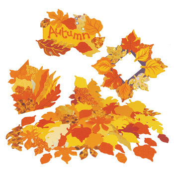 SHAPED PAPER, AUTUMN LEAVES, Mixed Size Autumn Leaves, Pack of 250