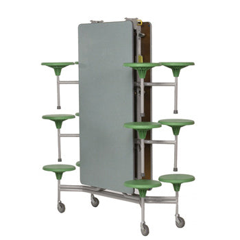 12 SEAT RECTANGULAR TABLES, 690mm height - Table Top Cloud Nebula, TABLE AND SEATING UNITS, Green Seats