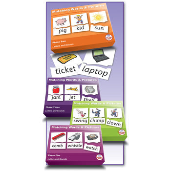 SMART PHONICS, MATCHING WORDS AND PICTURES, Letters and Sounds, Phase 5, Set of 30 puzzles
