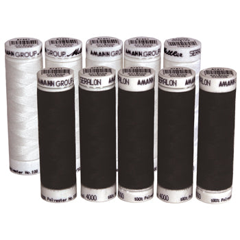 POLYESTER SEWING THREADS, Universal Thread, Black, Pack of 5