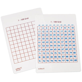 100 NUMBER SQUARES, Pupil Write On/Wipe Off, A5, Pack of 35